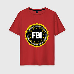 Женская футболка оверсайз FBI Departament