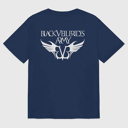 Женская футболка оверсайз Black Veil Brides: Knives and Pens / Тёмно-синий – фото 2