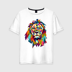 Футболка оверсайз женская Lion Art, цвет: белый