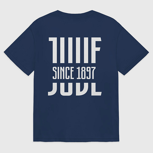 Женская футболка оверсайз Juventus: Black & White / Тёмно-синий – фото 2