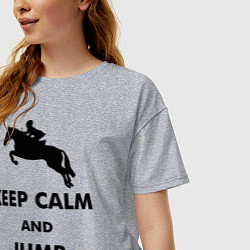 Футболка оверсайз женская Keep Calm & Jump On, цвет: меланж — фото 2