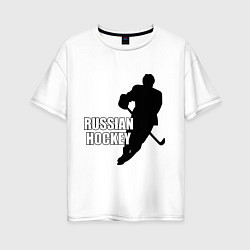 Женская футболка оверсайз Russian Red Hockey