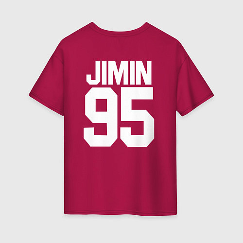 Женская футболка оверсайз BTS JIMIN / Маджента – фото 2