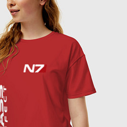 Футболка оверсайз женская MASS EFFECT N7, цвет: красный — фото 2