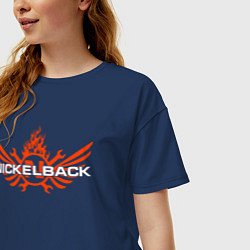 Футболка оверсайз женская Nickelback, цвет: тёмно-синий — фото 2