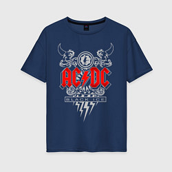 Футболка оверсайз женская AC/DC: Black Ice, цвет: тёмно-синий