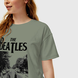 Футболка оверсайз женская The Beatles: Mono Abbey Road, цвет: авокадо — фото 2