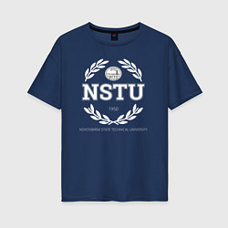 Футболка оверсайз женская NSTU, цвет: тёмно-синий