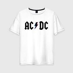 Футболка оверсайз женская AC/DC, цвет: белый