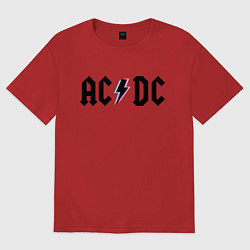Футболка оверсайз женская AC/DC, цвет: красный
