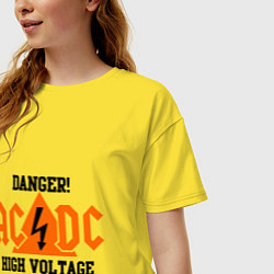 Футболка оверсайз женская AC/DC: High Voltage, цвет: желтый — фото 2