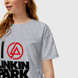 Футболка оверсайз женская I love Linkin Park, цвет: меланж — фото 2