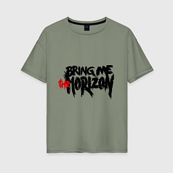 Футболка оверсайз женская Bring me the horizon, цвет: авокадо