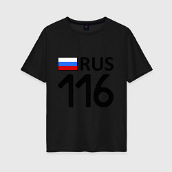 Футболка оверсайз женская RUS 116, цвет: черный