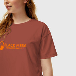 Футболка оверсайз женская Black Mesa: Research Facility, цвет: кирпичный — фото 2
