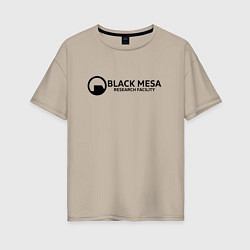 Футболка оверсайз женская Black Mesa: Research Facility, цвет: миндальный