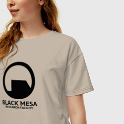 Футболка оверсайз женская Black Mesa: Research Facility, цвет: миндальный — фото 2