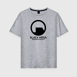 Футболка оверсайз женская Black Mesa: Research Facility, цвет: меланж