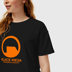 Футболка оверсайз женская Black Mesa: Research Facility, цвет: черный — фото 2