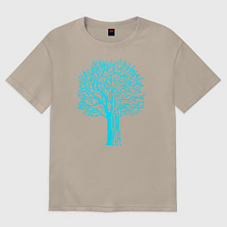 Футболка оверсайз женская Cyberpunk 2077: Blue Tree, цвет: миндальный