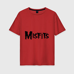 Футболка оверсайз женская Misfits logo, цвет: красный