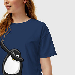 Футболка оверсайз женская DAB Pinguin, цвет: тёмно-синий — фото 2