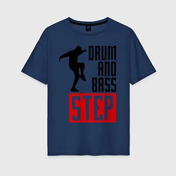 Женская футболка оверсайз Drum and Bass Step