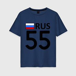 Футболка оверсайз женская RUS 55, цвет: тёмно-синий