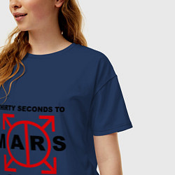 Футболка оверсайз женская 30 STM: This is war, цвет: тёмно-синий — фото 2