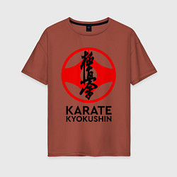 Футболка оверсайз женская Karate Kyokushin, цвет: кирпичный