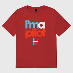 Футболка оверсайз женская IM A PILOT TOP, цвет: красный