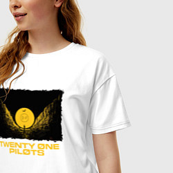 Футболка оверсайз женская TWENTY ONE PILOTS TOP, цвет: белый — фото 2