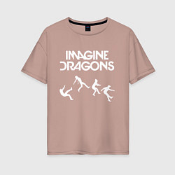 Футболка оверсайз женская IMAGINE DRAGONS, цвет: пыльно-розовый