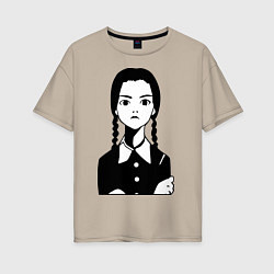 Женская футболка оверсайз Wednesday Addams