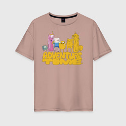 Футболка оверсайз женская Adventure time, цвет: пыльно-розовый