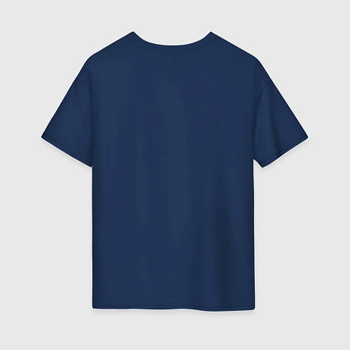 Женская футболка оверсайз Слоники на закате / Тёмно-синий – фото 2
