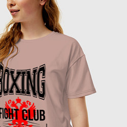 Футболка оверсайз женская Boxing fight club Russia, цвет: пыльно-розовый — фото 2