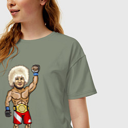 Футболка оверсайз женская Хабиб Нурмагомедов, цвет: авокадо — фото 2