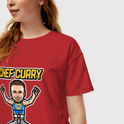 Футболка оверсайз женская Chef Curry, цвет: красный — фото 2