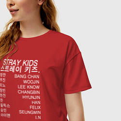 Футболка оверсайз женская Stray Kids, цвет: красный — фото 2
