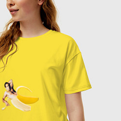 Футболка оверсайз женская Николас Кейдж в банане, цвет: желтый — фото 2