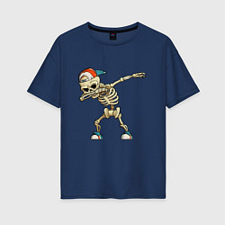 Футболка оверсайз женская Dab Skeleton, цвет: тёмно-синий