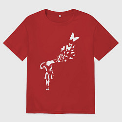 Футболка оверсайз женская Banksy, цвет: красный