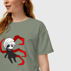 Футболка оверсайз женская Токийский гуль, цвет: авокадо — фото 2