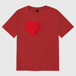 Футболка оверсайз женская Сердце, цвет: красный