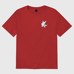 Футболка оверсайз женская LIL PEEP НА СПИНЕ, цвет: красный