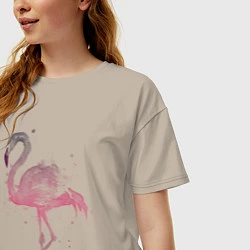 Футболка оверсайз женская Flamingo, цвет: миндальный — фото 2