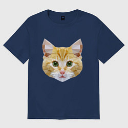 Футболка оверсайз женская Кошечка, цвет: тёмно-синий