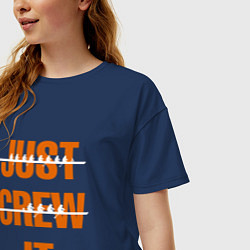 Футболка оверсайз женская Just crew it, цвет: тёмно-синий — фото 2
