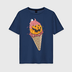Футболка оверсайз женская Pumpkin IceCream, цвет: тёмно-синий